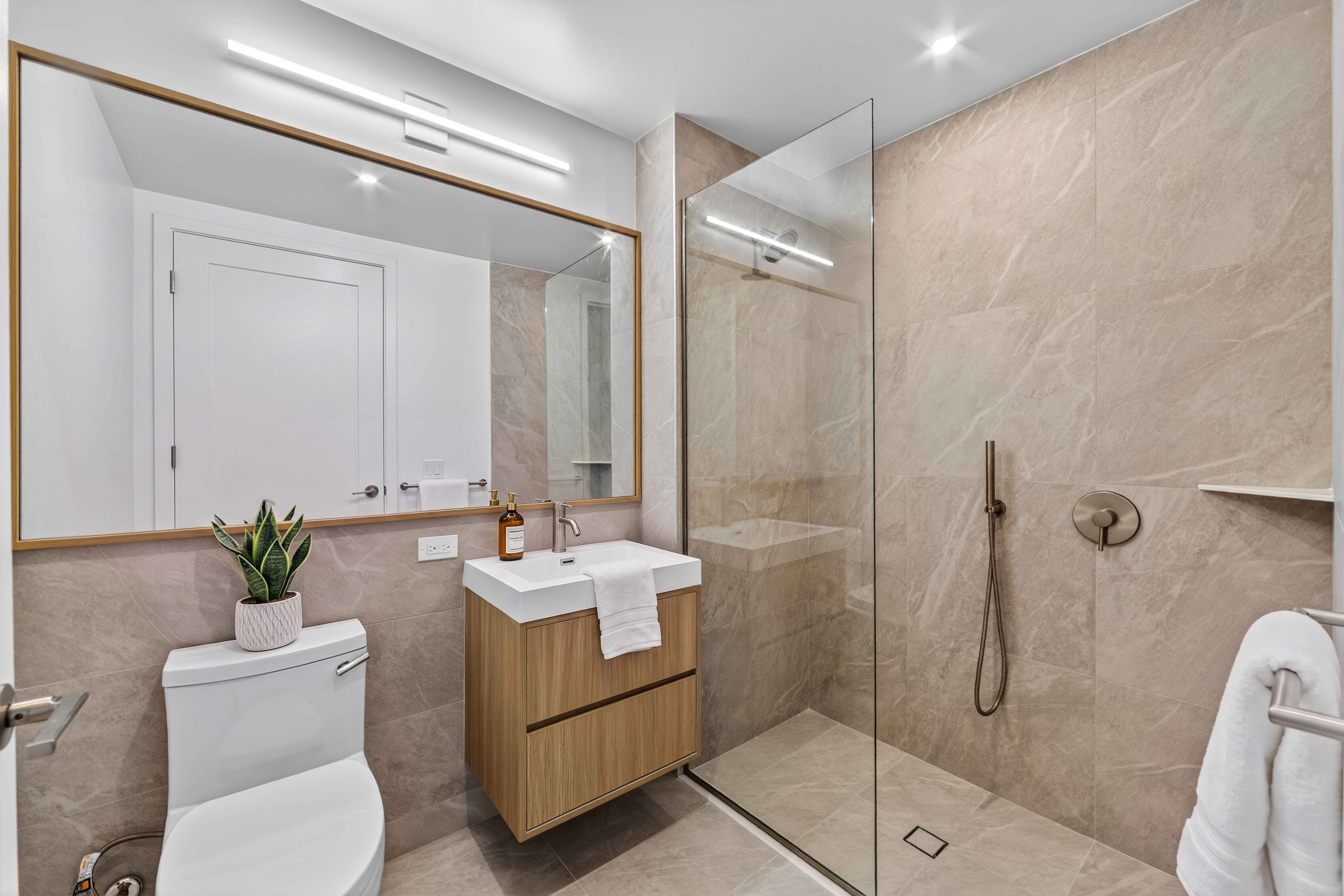 DŌMI bathroom with walk-in shower